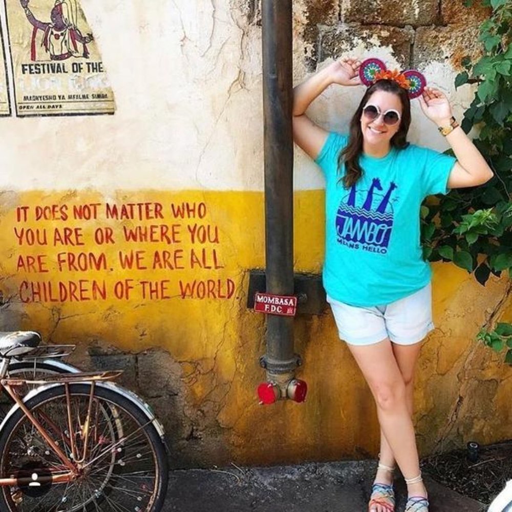 Main Street Press Disney Sea Green Crew Neck Tee